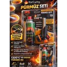 Karcamp Pürmüz Seti Kamp Gazlı Torch Çakmak Otomatik Ateşlemeli 1300°C Çok Amaçlı Mutfak Kamp Kaynak Pürmüz Seti Gaz Kartuşlu