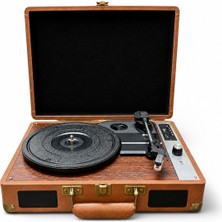 UltraTekno MZL-P01 Bluetooth Plak Çalar | 3 Hızlı (33/45/78 Rpm) Retro Pikap | USB Sd Aux Rca Kulaklık Destekli Taşınabilir Valiz Tipi Plakçalar
