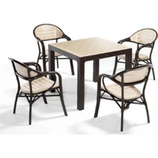 Novussi Bamboo Camlı 4'lü Set(Kahve-Cappuccino)