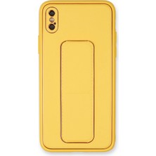 Renas Store Iphone Xs Kılıf Coco Deri Standlı Kapak - Sarı