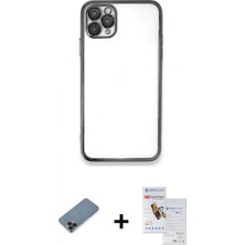 Pileli Store Pilelistore™ iPhone 11 Pro Max Kılıf Vadi Minimal - Siyah Seramik Nano Ekran Koruyucu + Metal Kamera Lens Koruma Cam - Sh