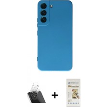 Pileli Store Pilelistore™ Galaxy S22 Plus Kılıf Ahenk Serisi - Siyah Mat Seramik Nano Ekran Koruyucu + Kamera Lens Koruma Cam - Sf