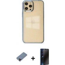 Pileli Store Pilelistore™ iPhone 12 Pro Max Kılıf Doruk Doku Prime - Siyah 3D Antistatik Hayalet Cam Ekran Koruyucu + Metal Kamera Lens Koruma Cam - Sh