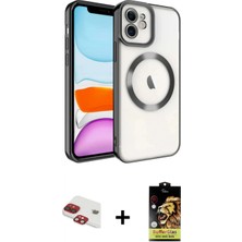 Pileli Store Pilelistore™ iPhone 11 Kılıf Nova Işık Özel Seri - Siyah Buffer Cam Ekran Koruyucu + Pers Alüminyum Kamera Lens - Kı