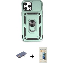 Pileli Store Pilelistore™ iPhone 12 Pro Max Kılıf Ahenk Klasik - Siyah 6d Mat Seramik Hayalet Nano Ekran Koruyucu + Renkli Kamera Lens Koruma Cam - Mı