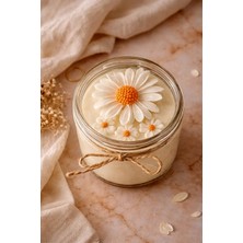 Shaymia Natural Kokulu Dekoratif Papatya Soya Mum – Cam Kavanoz-El Yapımı Hediyelik Mum-Renk Seçenekli-Shaymia Gifts