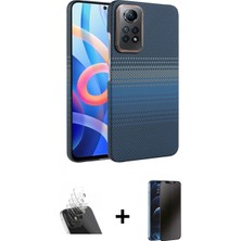 Pileli Store Pilelistore™ Redmi Note 12 Pro 4g Kılıf Doruk Serisi - Siyah 3D Antistatik Hayalet Cam Ekran Koruyucu + Kamera Lens Koruma Cam - Sf