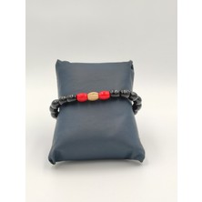 Altuntaş Aksesuar Siyah Cam  Kombinli Misinalı Bileklik