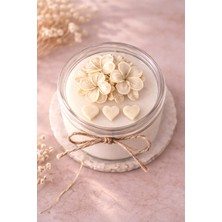 Shaymia Natural Kokulu Dekoratif Soya Mum Cam Kavanoz Çiçek Tasarım-El Yapımı Hediyelik-Renk Seçenekli-Shaymia Gifts