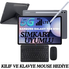 Samsung Galaxy Tab S10+ Simkart Uyumlu 5g Lte 12/256GB Tablet Gri Kılıf ve Klavye Mouse Hediye