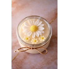 Shaymia Natural Kokulu Dekoratif Papatya Soya Mum – Cam Kavanoz-El Yapımı Hediyelik Mum-Renk Seçenekli-Shaymia Gifts