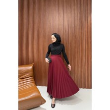 Melike Tatar Piliseli Etek 9001 Bordo