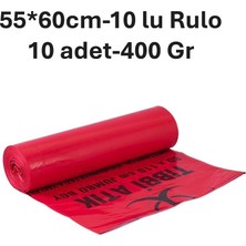 Nilplast Asm Tıbbi Atık Poşeti 55*60 400 gr 10 Adet Rulo