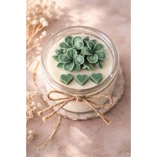 Shaymia Natural Kokulu Dekoratif Soya Mum Cam Kavanoz Çiçek Tasarım-El Yapımı Hediyelik-Renk Seçenekli-Shaymia Gifts