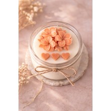 Shaymia Natural Kokulu Dekoratif Soya Mum Cam Kavanoz Çiçek Tasarım-El Yapımı Hediyelik-Renk Seçenekli-Shaymia Gifts