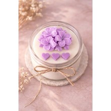 Shaymia Natural Kokulu Dekoratif Soya Mum Cam Kavanoz Çiçek Tasarım-El Yapımı Hediyelik-Renk Seçenekli-Shaymia Gifts