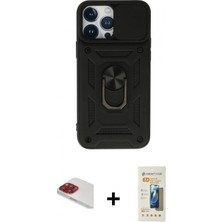 Pileli Store Pilelistore™ iPhone 13 Pro Max Kılıf Ahenk Klasik - Siyah 6d Mat Seramik Hayalet Nano Ekran Koruyucu + Pers Alüminyum Kamera Lens - Kı