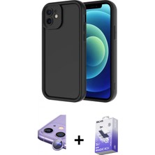 Pileli Store Pilelistore™ iPhone 11 Kılıf Yankı Yansıma Özel Seri - Siyah Bilvis 5in1 5d Magic Hayalet Cam Ekran Koruyucu + Raze Metal Kamera Lens - Mr