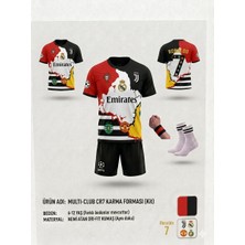 Yenteks Cristiano Ronaldotüm Takımlar Ortak Tasarım (Karma Mix )  Retro  Çocuk Forma Takımı 4 Parça Çorap+Bileklik Hediye