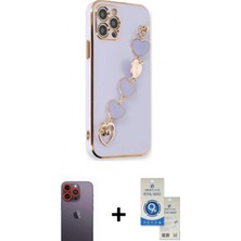 Pileli Store Pilelistore™ iPhone 12 Pro Max Kılıf Nova Işık Prime - Şeffaf Royal Nano Ekran Koruyucu + Neon Fosforlu Kamera Lens - Tu