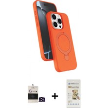 Pileli Store Pilelistore™ iPhone 14 Pro Max Kılıf Iz Işık Koleksiyonu - Siyah Mat Seramik Nano Ekran Koruyucu + Bilvis Titan Kamera Lens - Sh