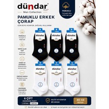 Dündar Erkek Pamuklu Çorap 6 Çift | Siyah & Beyaz Karışık Ekonomik Paket