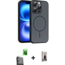 Pileli Store Pilelistore™ iPhone 16 Pro Max Kılıf Atlas Asil Prime - Siyah Bilvis Hayalet Cam Ekran Koruyucu + Raze Metal Kamera Lens - Sh