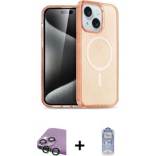 Pileli Store Pilelistore™ iPhone 15 Plus Kılıf Eksen Doku Koleksiyonu - Siyah Joko Magic 5d Cam + Raze Metal Kamera Lens - Yl