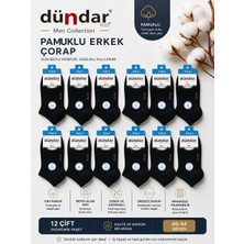 Dündar Erkek Pamuklu Patik Çorap 12 Çift | Siyah & Beyaz Karışık Ekonomik Paket (40-44)