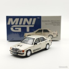 Mini Gt - 1076 - Mercedes-Benz 190 E 2.3-16 #11 1984 Nürburgring Race Of Champions W/ Figüre Ayrton Senna 1/64 Model Araba