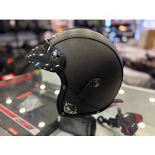 Kask Tex 701 Jyt Siyah Deri + Booble Cam