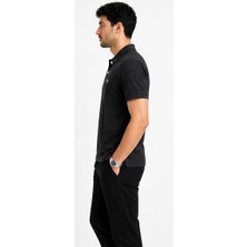 Lacoste  Polo Yaka Siyah Regular Fit Metal Logo