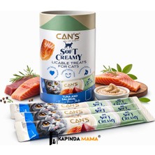 Can's Soft Creamy Ton Balığı ve Somonlu Kedi Ödül Kreması 15 gr x 30’lu