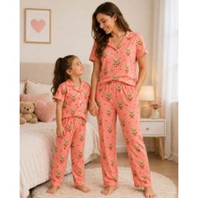 Arn Homewear Ayıcık ve Kalp Desenli Anne Kız Çocuk Pijama Takımı (Bir Ürün Fiyatıdır)