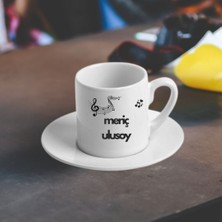 Hediye Vakti Müzikseverlere Hediye Isimli Porselen Kahve Fincanı – Minimalist Nota Tasarımlı