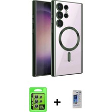 Pileli Store Pilelistore™ Galaxy S24 Ultra Kılıf Nova Işık Özel Seri - Siyah Durable Full Glue Curved Hayalet Cam + Raze Metal Kamera Lens - Gs