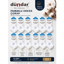 Dündar Erkek Pamuklu Patik Çorap 12 Çift | Siyah & Beyaz Karışık Ekonomik Paket (40-44)