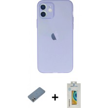 Pileli Store Pilelistore™ iPhone 12 Kılıf Atlas Minimal Prime - Siyah Polymer Nano Ekran Koruyucu + Shine Kamera Lens Koruma Cam - Gs