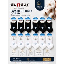 Dündar Erkek Pamuklu Patik Çorap 12 Çift | Siyah & Beyaz Karışık Ekonomik Paket (40-44)