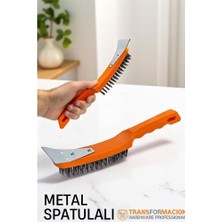 Renas Store Hsnet Metal Spatulalı Tel Fırça - Kazıma Fırçası