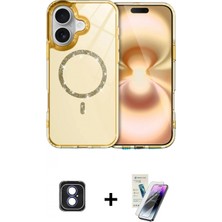 Pileli Store Pilelistore™ iPhone 16 Kılıf Kıvılcım Form Prime - Şeffaf Pasifik Cam Ekran Koruyucu + Pvd Metal Kamera Lens - Mı