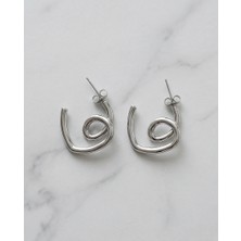 Saba Aksesuar Silver Çelik Küpe