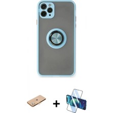 Pileli Store Pilelistore™ iPhone 11 Pro Max Kılıf Yörünge Çizgi - Siyah 3D Antistatik Cam Ekran Koruyucu + Renkli Kamera Lens Koruma Cam - Tu