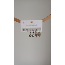 Saba Aksesuar 6lı Silver Küpe