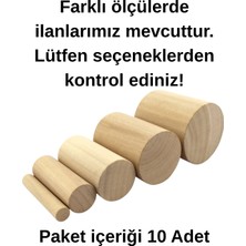 idekor Ahşap Silindir Parça (10 Adet) Dıy Hobi Maket Montessori Oyuncak Dekor Mobilya Yapım Malzemesi