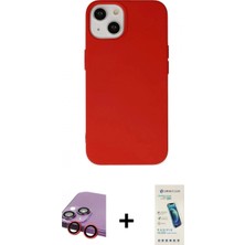 Pileli Store Pilelistore™ iPhone 14 Kılıf Ahenk Serisi - Şeffaf Pasifik Cam Ekran Koruyucu + Raze Metal Kamera Lens - Kı