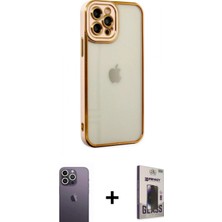 Pileli Store Pilelistore™ iPhone 12 Pro Max Kılıf Çekirdek Klasik Serisi - Siyah Bilvis Hayalet Cam Ekran Koruyucu + Neon Fosforlu Kamera Lens - Bz