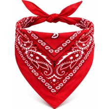 Renas Store Kırmızı Kovboy Fuları Çocuk Bandana Western Desenli Boyun Fuları