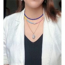 İpar Aksesuar 3 Lü Küm Boncuklu Tasarım Kolye