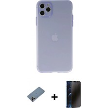 Pileli Store Pilelistore™ iPhone 11 Pro Max Kılıf Atlas Minimal Prime - Siyah 3D Antistatik Hayalet Cam Ekran Koruyucu + Shine Kamera Lens Koruma Cam - Gı